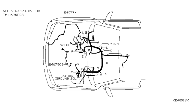 2011 Nissan Pathfinder Harness Assy-Engine Diagram for 24077ZS00A
