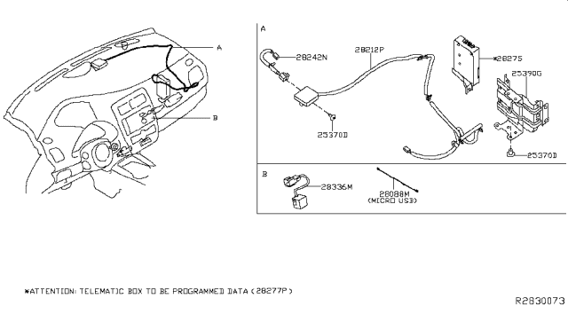 2018 Nissan Leaf Box-TELEMATIC Diagram for 282756FL2B