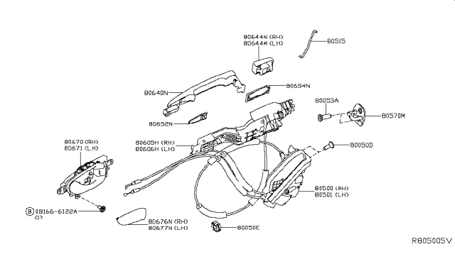 2018 Nissan Leaf  Front Left Door Lock Actuator Diagram for 805014NP0A