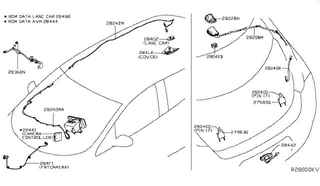 2019 Nissan Leaf Camera Assy-Back View Diagram for 284425SA0C