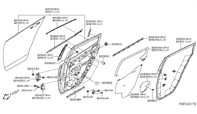 2019 Nissan Leaf Moulding-Rear Door Outside, RH Diagram for 828205SH0A