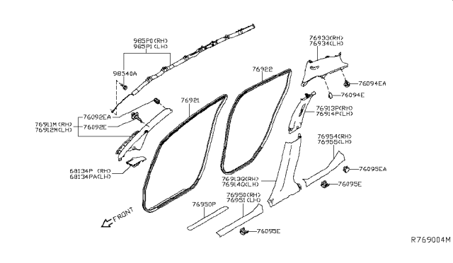 2019 Nissan Leaf Clip Diagram for 769592FJ0A