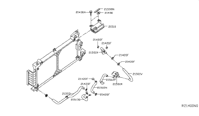2018 Nissan Leaf  Hose-Radiator, Outlet Diagram for 215015SA0A