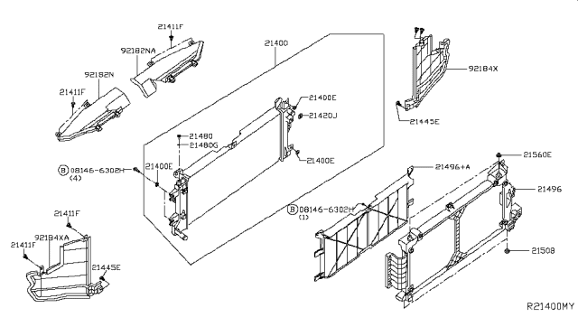 2018 Nissan Leaf  Seal-Condenser Diagram for 921825SA0B