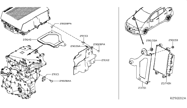 2019 Nissan Leaf  Powertrain Control Module Assembly Diagram for 237405SG1C
