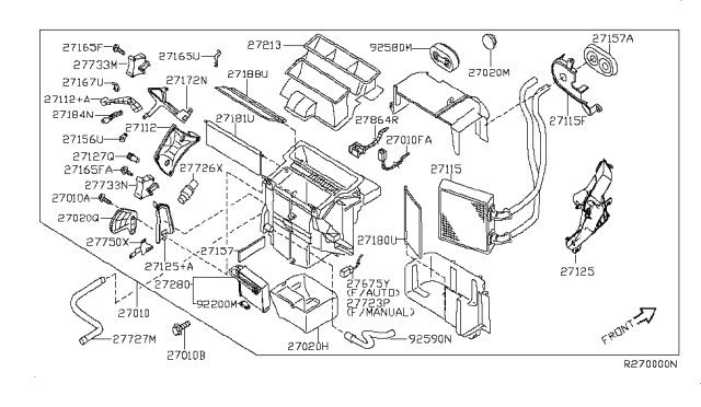 2006 Nissan Altima  Lever-Air Mix Door NO.1 Diagram for 271568J000
