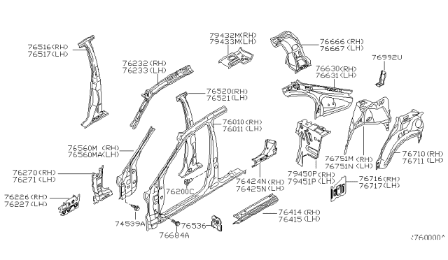2004 Nissan Altima  Bolt Diagram for 011210038U