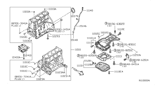 2002 Nissan Altima  Pan Assy-Oil Diagram for 111102Y000