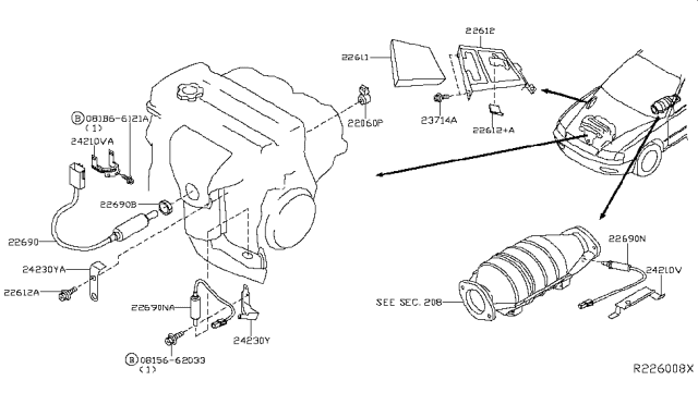 2002 Nissan Altima Screw Diagram for 0143601812
