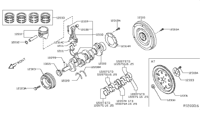 2004 Nissan Altima  Washer-Thrust, Lower Diagram for 1228131U10