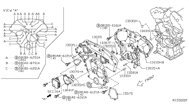 2006 Nissan Altima Seal-O Ring Diagram for 150663Z001