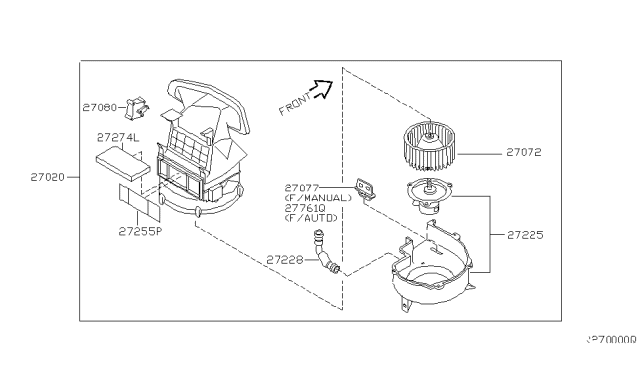 2003 Nissan Altima  Air Intake Box Actuator Diagram for 277308J000