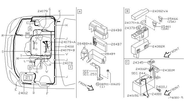 2006 Nissan Altima Controller Unit USM Diagram for 284B78J020