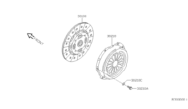 2005 Nissan Altima  Disc Assy-Clutch Diagram for 301007Y010