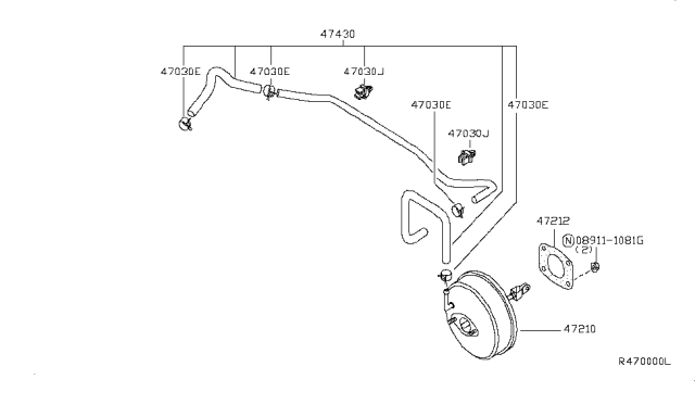 2003 Nissan Altima  Tube-Vacuum Diagram for 474308J000