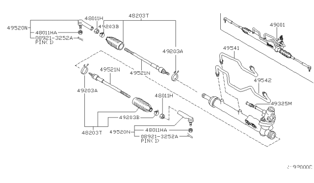 2002 Nissan Altima Socket Kit-Tie Rod Outer Diagram for 485208J025