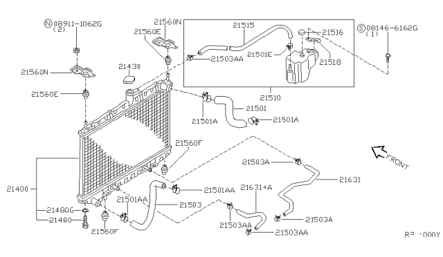 2004 Nissan Altima  Hose-Auto Transmission Oil Cooler Diagram for 216325Z000