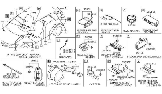 2012 Nissan Murano  Buzzer Assy Diagram for 256401AA1A