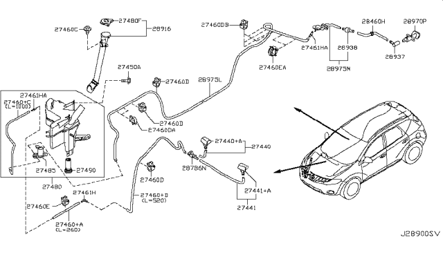 2013 Nissan Murano  Clip Diagram for 28945CA000