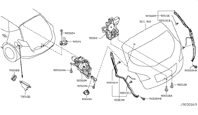 2011 Nissan Murano  Bolt Diagram for 804981AA0A