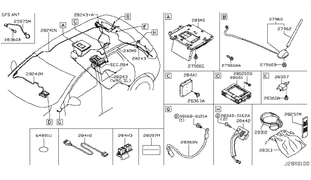 2010 Nissan Murano  Rod - Antenna Diagram for 282151FC0A