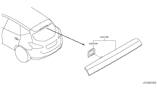2014 Nissan Murano  Lamp Assembly-Stop, High Mounting Diagram for 265901AA0A