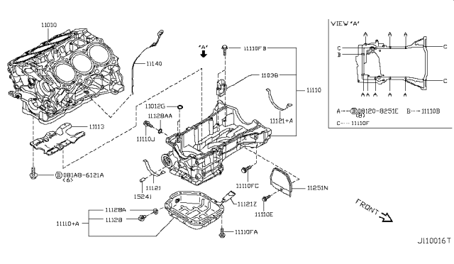 2014 Nissan Murano  Gasket Diagram for 1102631U00