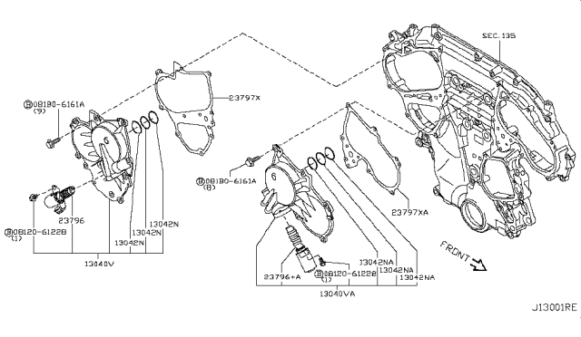 2014 Nissan Murano Gasket-Solenoid Diagram for 237979N00A