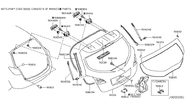 2008 Nissan Murano  Nut Diagram for 904991AA0A