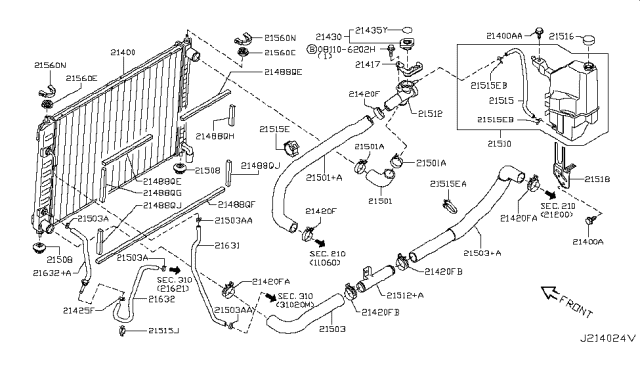 2011 Nissan Murano  Radiator Assy Diagram for 214601AA5A