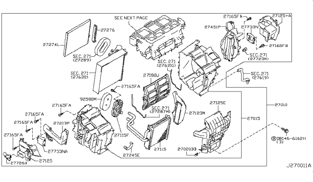 2013 Nissan Murano  Duct Assembly-Foot Diagram for 271251AA0A