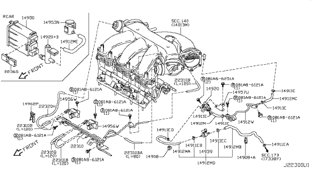 2014 Nissan Murano  Bolt FLANGE, HEXGON Diagram for 081A66251A
