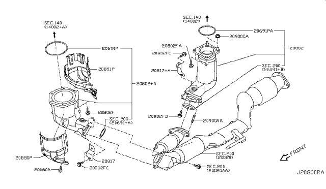 2009 Nissan Murano Support Container Diagram for 208171AA0B