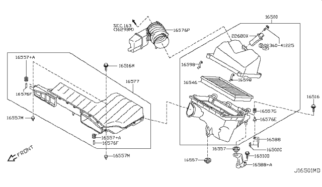 2012 Nissan Murano  Bracket-RESONTOR Diagram for 165881AA2A