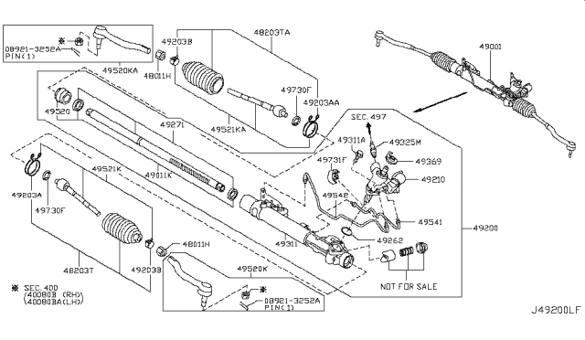 2008 Nissan Murano Nut Diagram for 485149Y000