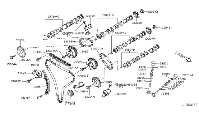 2014 Nissan Murano  Sprocket-Camshaft Diagram for 13024JN01A