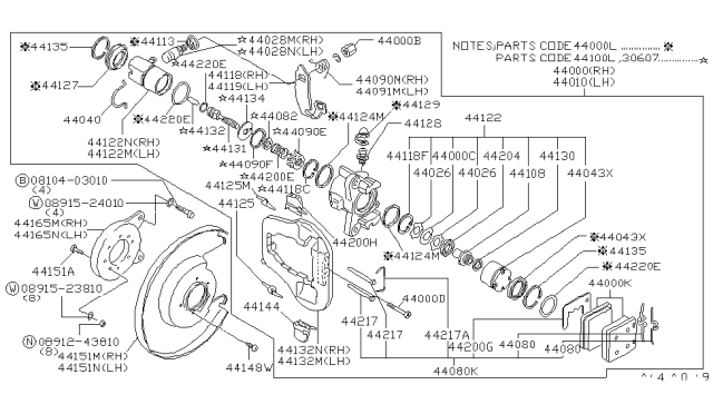 1981 Nissan 200SX  Screw Diagram for 43244A0800