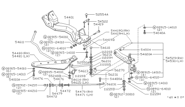 1982 Nissan 200SX Nut Diagram for 0891234210