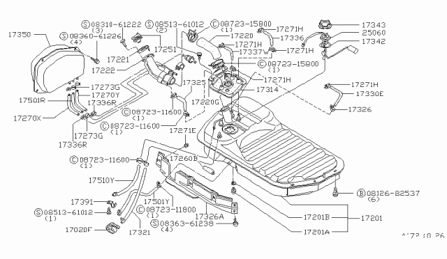 1980 Nissan 200SX  Plate-Lock Diagram for 1734314801