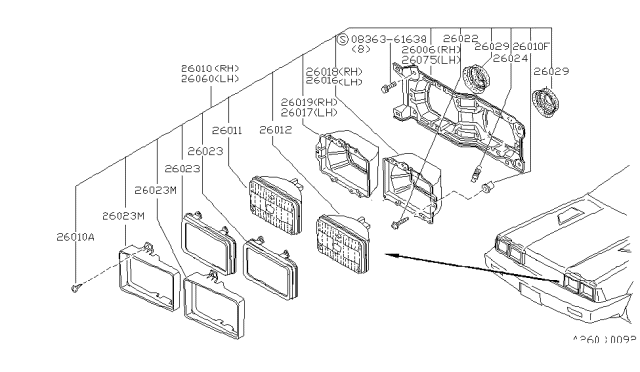 1982 Nissan 200SX  GROMMET Screw Diagram for 26025N8500