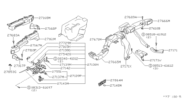 1981 Nissan 200SX Switch Assy Diagram for 27675N8201