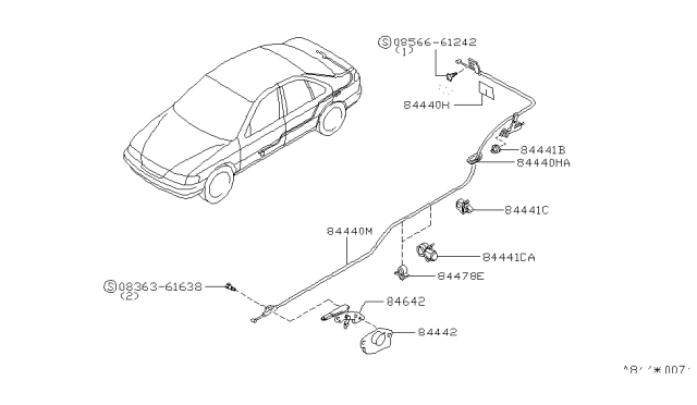 1998 Nissan Sentra Nut Diagram for 846569B400