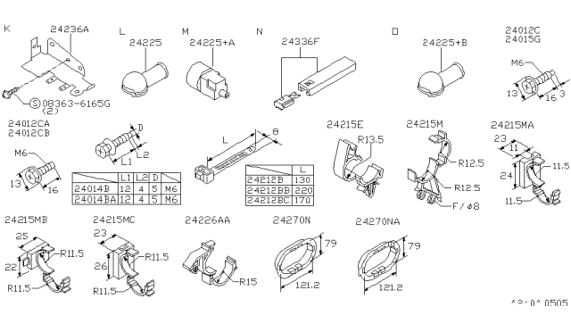 1996 Nissan Sentra  Clip-Wiring Harness Diagram for 242200E020