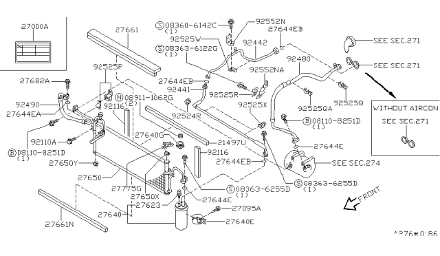 1996 Nissan 200SX  Clip Diagram for 9255164Y10