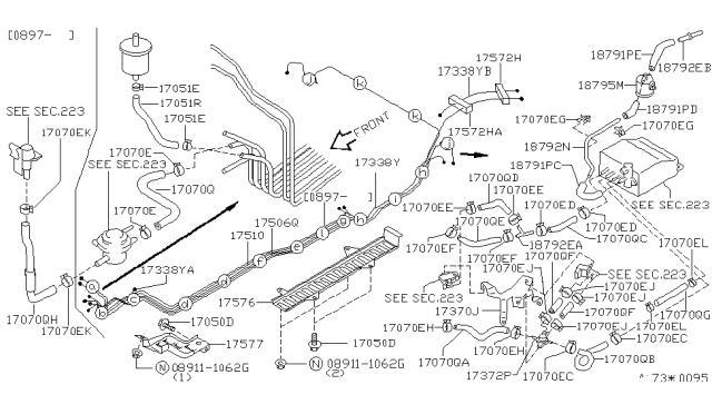 1997 Nissan Sentra Connector Diagram for 187920Z000