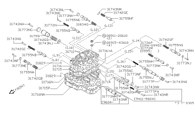 1996 Nissan Sentra  Plug Diagram for 3184527X61