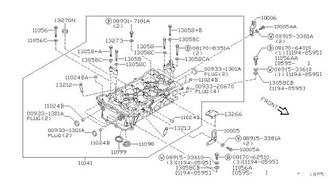 1995 Nissan 200SX  Rocker Cover Gasket Diagram for 132710M300