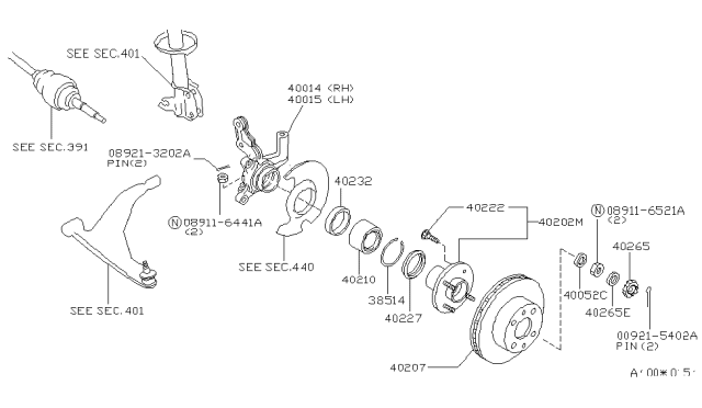 1995 Nissan 200SX  Insulator-Adjusting Cap Diagram for 40268D0100