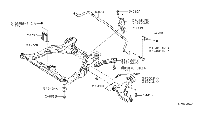 2006 Nissan Maxima  Link Complete-Transverse, Rh Diagram for 545007Y000