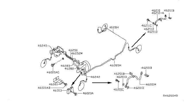 2008 Nissan Maxima  Hose Assy-Brake, Rear Diagram for 462118J011